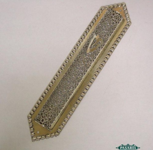 Pasarel - New Sterling Silver And Filigree Mezuzah Case, Judaica.