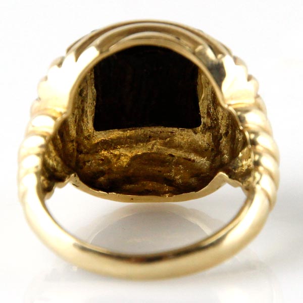 Pasarel - 14k Yellow Gold & Ebony Ring