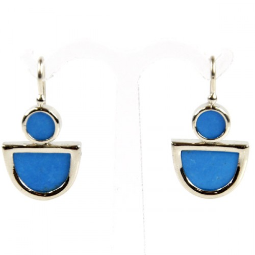 Pasarel 14k White Gold Turquoise Earrings   777 0296 1 500x500 