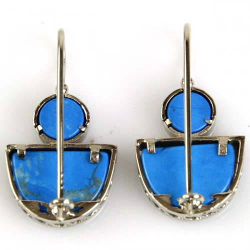 Pasarel 14k White Gold Turquoise Earrings   777 0296 5 500x500 