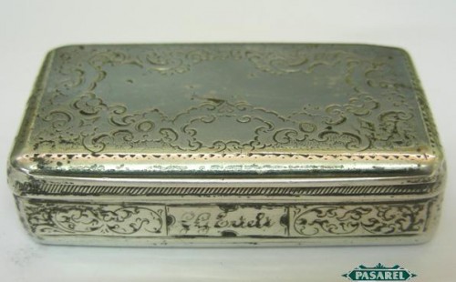 Pasarel - Austro-Hungarian Silver Snuff / Tobacco Box, Vienna, 1846.